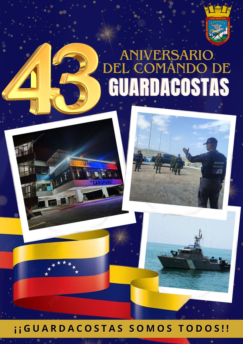 La Dotación de la <a href="/AB_GC_EPGCA/">Guardacostas Carupano</a>, se complace en felicitar al glorioso e invicto Comando de Guardacostas por arribar al 43° Aniversario de su creación

Guardacostas Somos Todos

Grandes Acciones Por Su Seguridad

La Razón de Ser de la Armada Moderna
