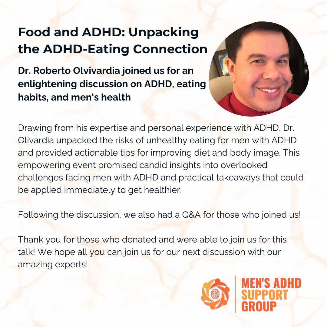 Check out this video featuring Dr. Roberto Olivardia, a world-renowned ADHD psychologist, as he talks about the relationship between #ADHD and Food!  youtu.be/1aBlV16Oo4k?si… #AuDHD #FoodSensitivities #neurodivergent #ARFID #Eatingdisorder #sensorypalate #sensorysensitivities