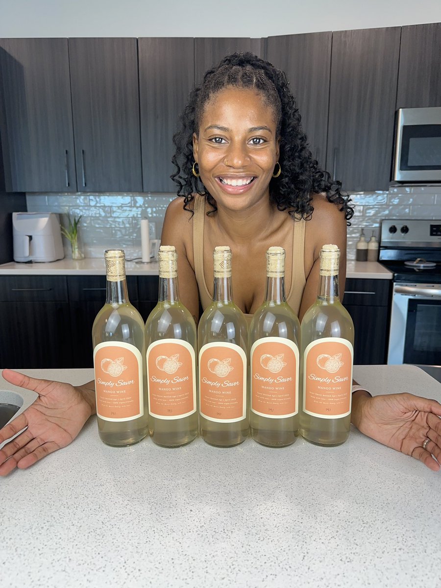 Five bottles of homemade Mango wine. 🍷🥭