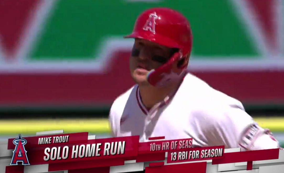 MIKE TROUT NOW HAS 10 HRs AND 13 RBI!