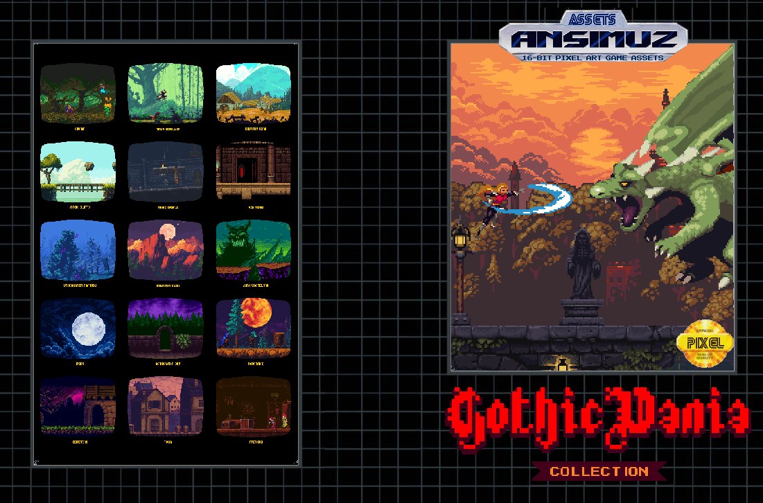 Check out my 16-bit Style Game assets Collection ansimuz.itch.io/ultimate-gothi… #metroidvania #pixelart #gamedev