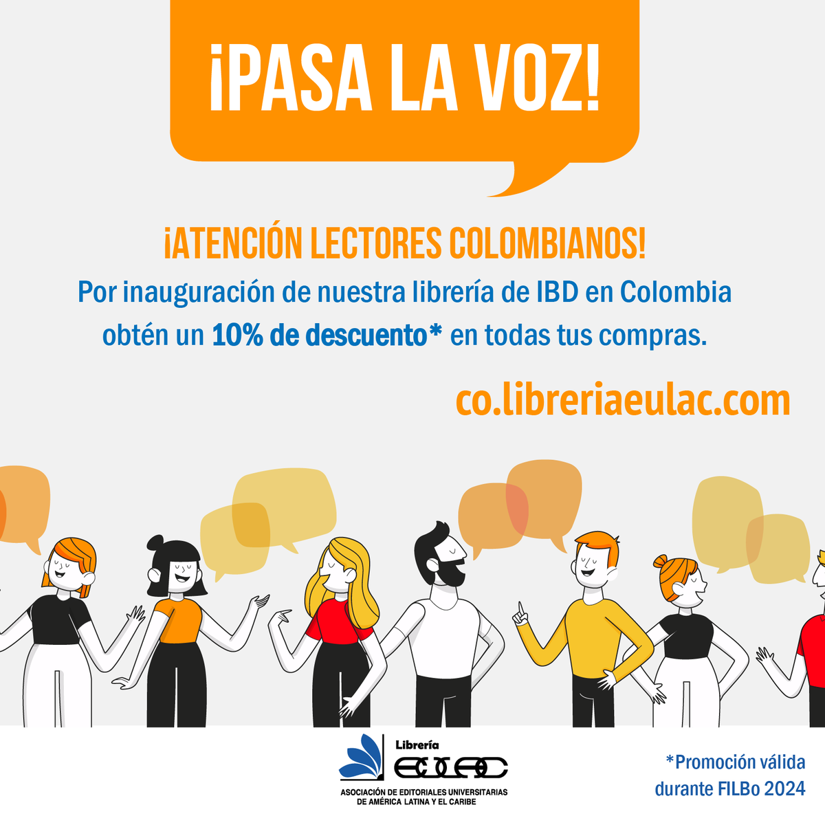 🚨¡Atención lectores colombianos! 🚨
Obtén un 10% de descuento* en todas tus compras con el cupón Filbo24, en nuestra recién inaugurada #LibreríaEULAC de Impresión Bajo Demanda (IBD) en Colombia.  

👉 co.libreriaeulac.com 

*Promoción válida durante @FILBogota