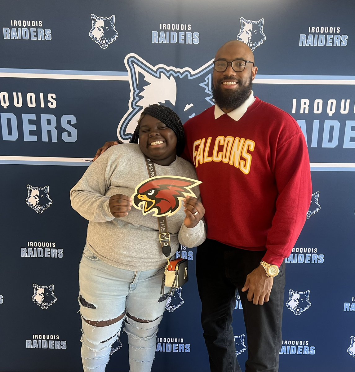 Future Falcon 🚨 Help us welcome Ms. Ebony Cunningham from Iroquois High School. She will be starting her Falcon journey in Fall 2024 as a Early Childhood Education Student. She is pictured with our Education Recruiter, Will Bryant. #LouisvillesHBCU #Falconnation @KWCosby
