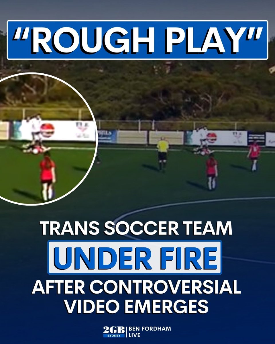 Concerning footage has emerged of the trans soccer team the ‘Flying Bats’. It shows one of their players knocking over a female opponent. A concerned parent says teams have forfeited due to the “rough play”. Listen to the concerns HERE. 🎧omny.fm/shows/ben-ford…🎧