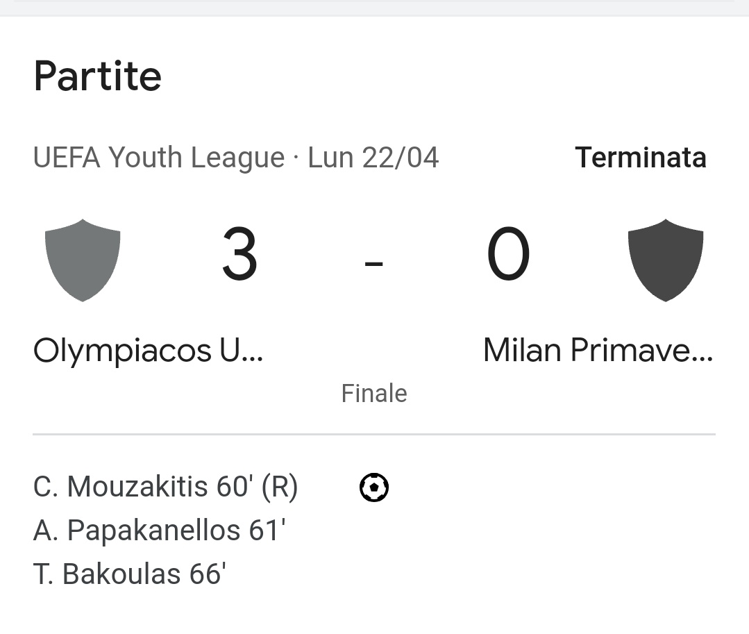 nell'euforia di festeggiare lo scudetto ci siamo dimenticati della youth league...com'è finita la finale 🤣🤣🤣🤣🤣🤣 #Milan #youthleauge #DerbyMilano #IM2Stars #forzainter