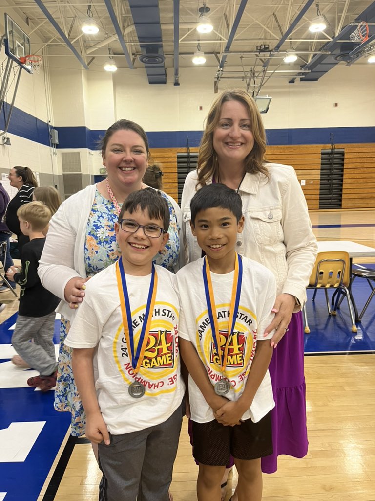 So proud of these two and their hard work in 24 club!!! Tonight they represented @SolleyAACPS at the county 4th grade 24 competition. Thank you to Ms. Oswinkle and Ms. Rode for your dedication to this program and your love of Math! @AACountySchools