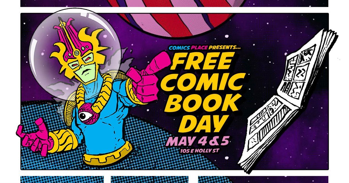 Free Comic Book day is coming soon! Make sure to come by next weekend for free comics, fun AND the debut of our new coffee flavor!