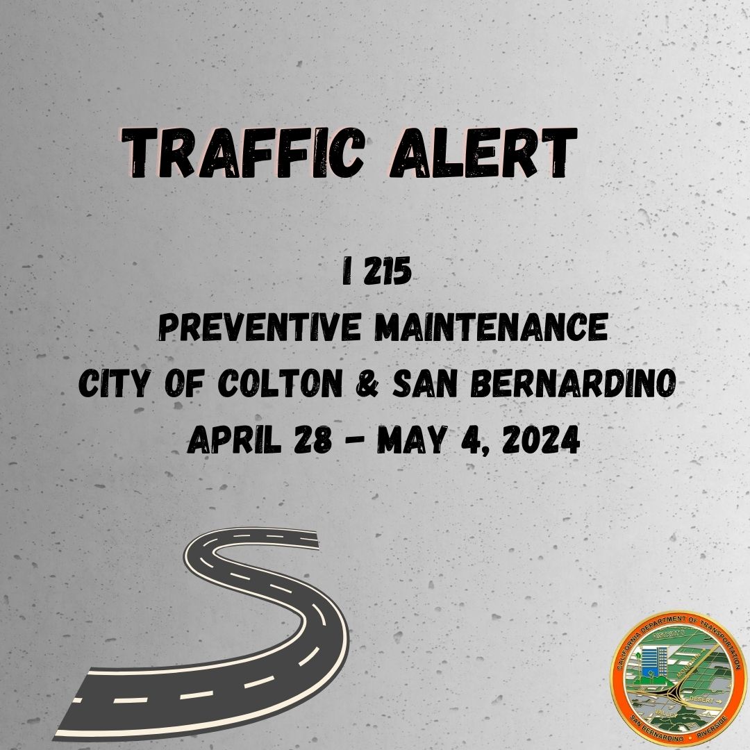 SBCO: 🌙 Nighttime construction work continues bringing lane reductions, connector closures, and ramp closures from 4/28 to 5/4 , beginning at 8:00 pm in Colton and San Bernardino. For more details see alert➡️  conta.cc/3UcQHxO   Plan your route to avoid delays. #Caltrans8