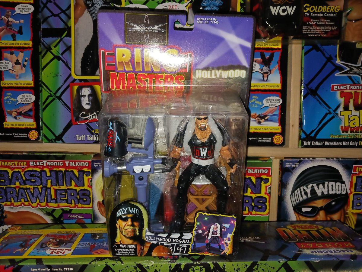 WCW Toy Biz Ring Masters Hollywood Hogan! He was straight up All Hollywood in this Figure with His Film Director Equipment! Very Cool Brother!