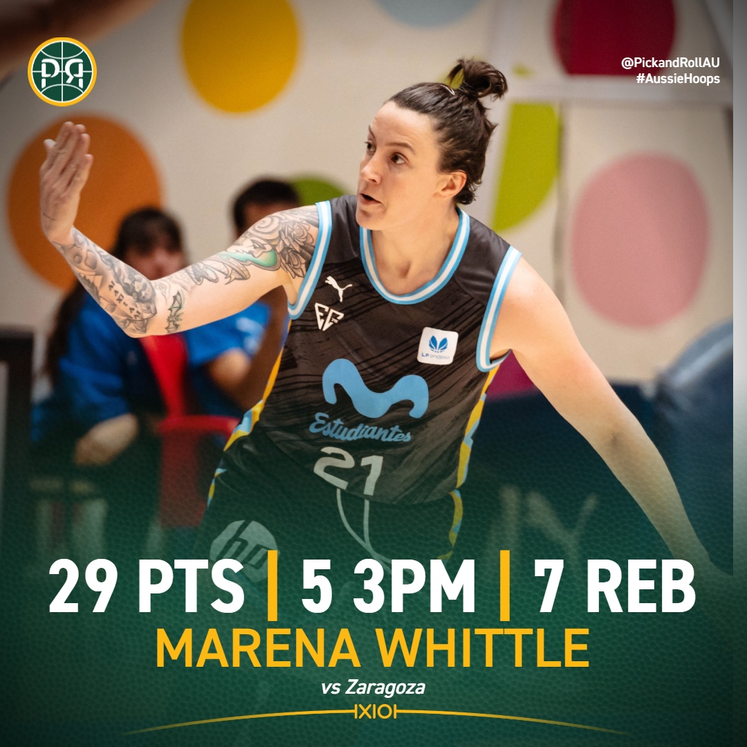 Marena Whittle opened the Spanish League quarterfinals with an offensive explosion, leading Estudiantes to a 74-65 game 1 win against Zaragoza😤
#AussieHoops #LFEndesa