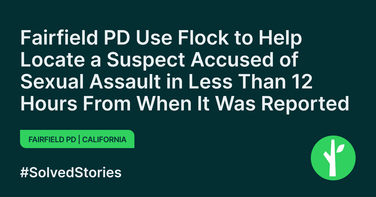 Uncover how Flock played a role in helping @FairfieldPolice quickly locate the suspect in this case. Content Warning: This article contains sensitive content that may be disturbing to readers. bit.ly/4d8a3wK