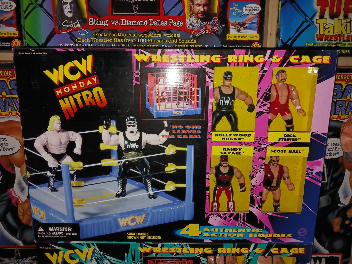 These are Cool WCW OSFTM Sets! Each Set Included Ring and Cage and Four Figures!