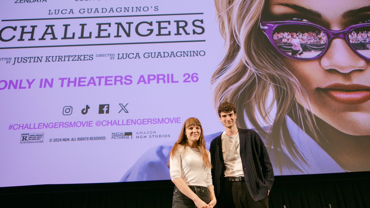 It was great fun having screenwriter @JustinKuritzkes join us last night for our special advance screening of @challengersmov! The film opens in theaters nationwide this Friday, April 26. Learn more at challengersmovie.com