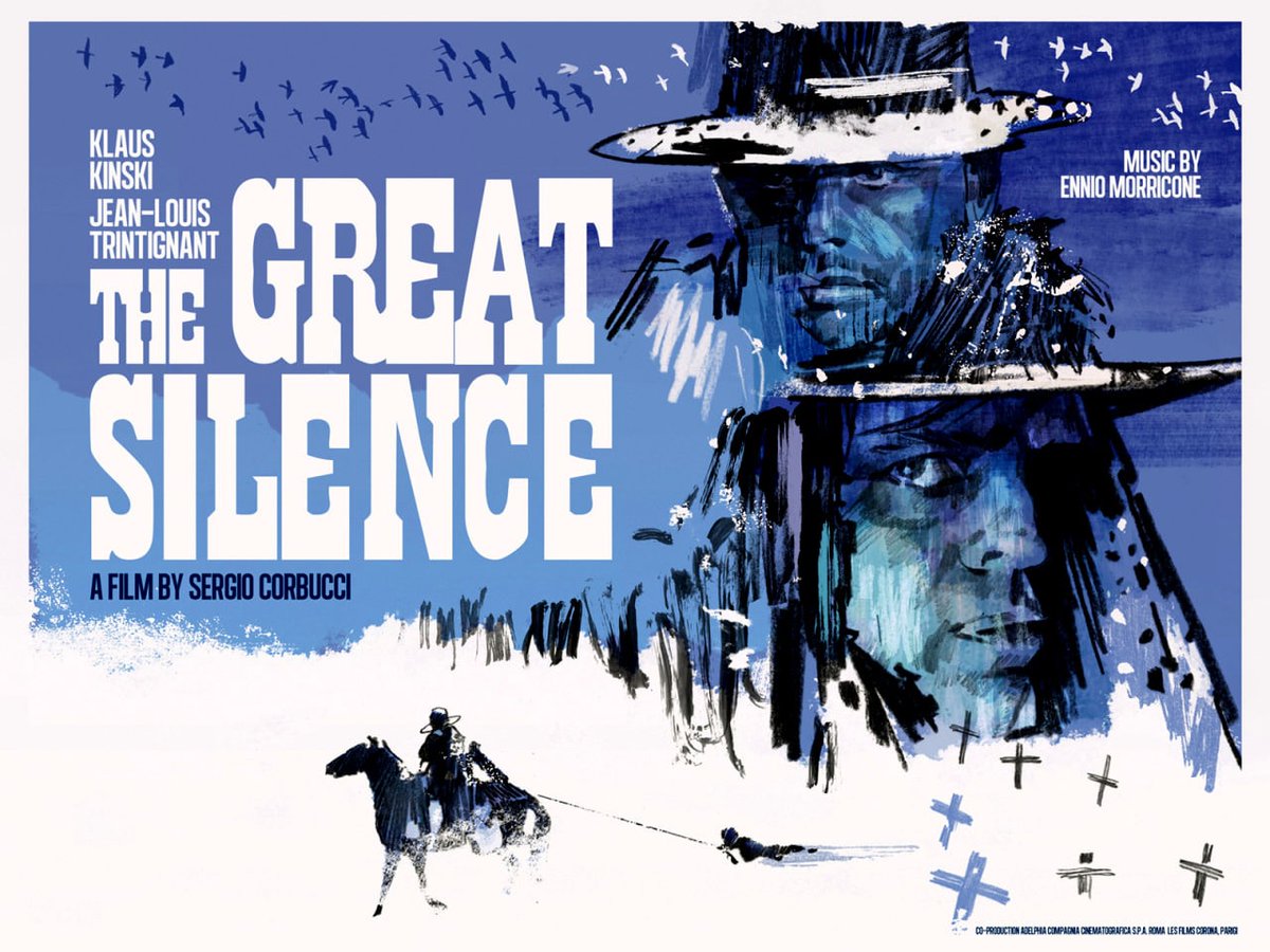 Spent this evening watching The Great Silence, directed by the other Sergio. As bleak, snowy, revisionist spaghetti westerns go, it remains unparalleled. #western classic #cult #film #cinema