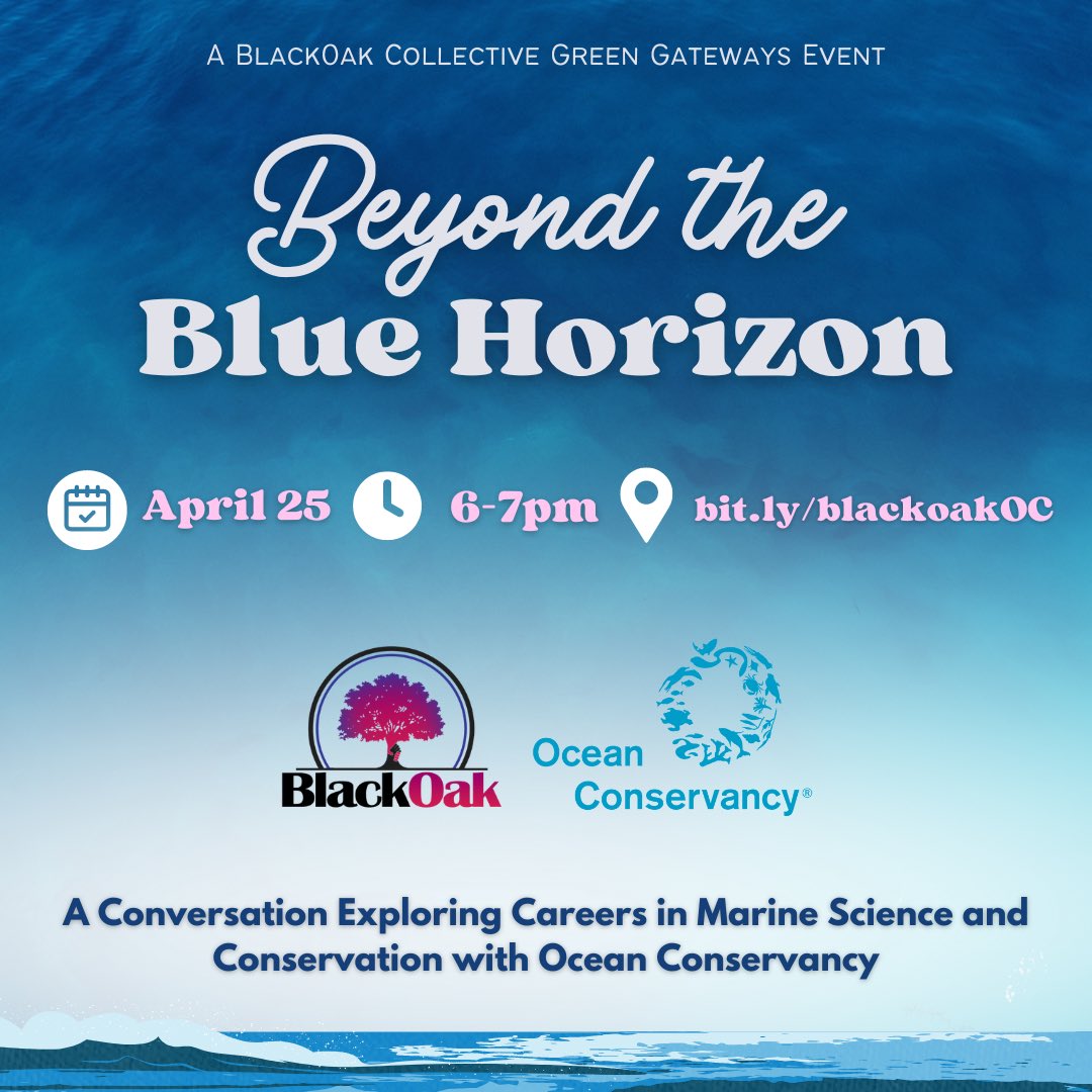 TOMORROW: BlackOak is hosting a Green Gateways Career Talk with our partner @OurOcean! 🌊 This event is open to all, but will be especially helpful for students and recent grads pursuing careers in marine science and conservation 🪸🐠🦀🪼🦑