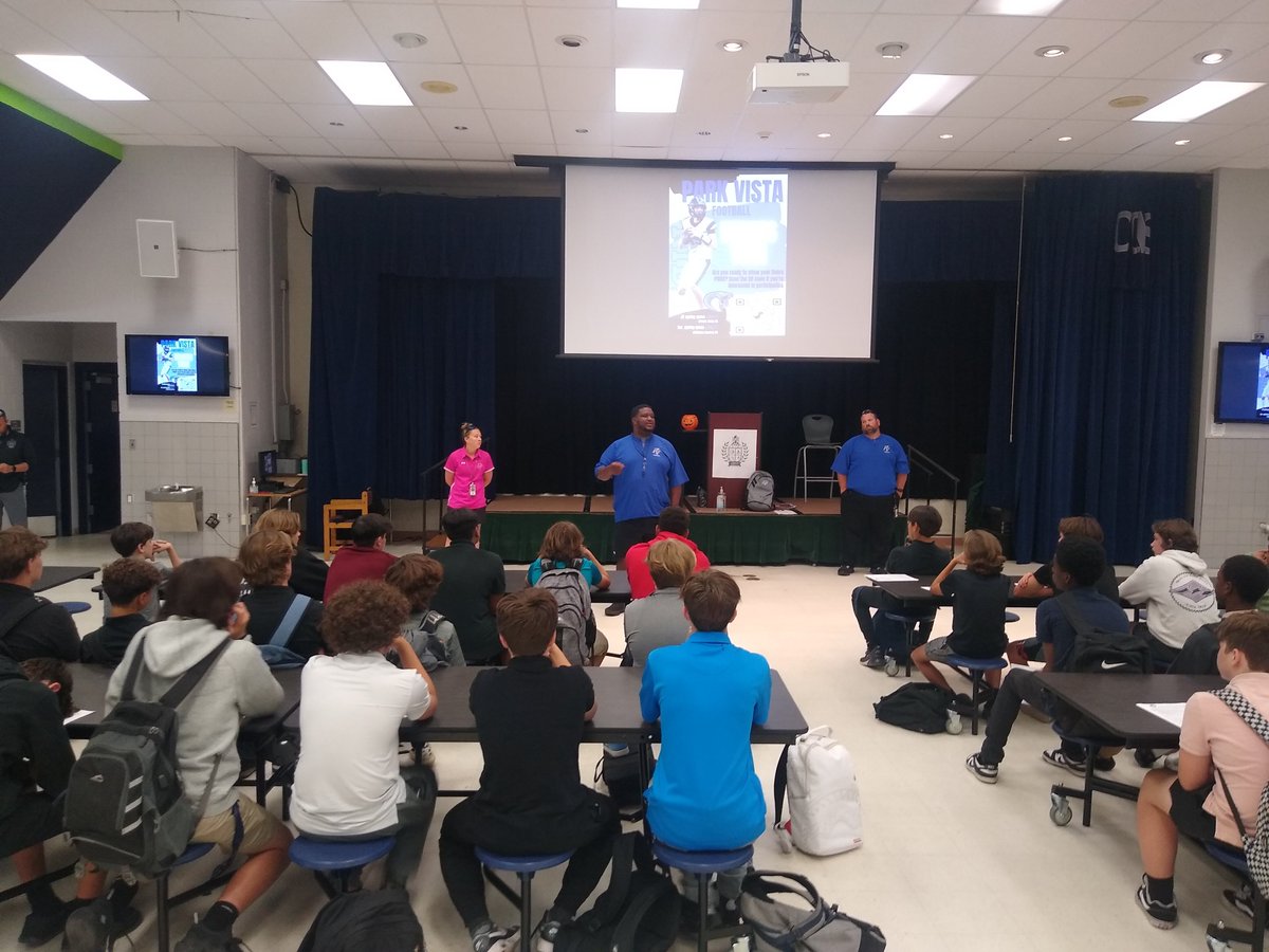 Thank you to Christa McAuliffe and West Boynton Middle School for giving Park Vista football the opportunity to connect with your 8th grade class. Cobras Class of 2028 is looking good.