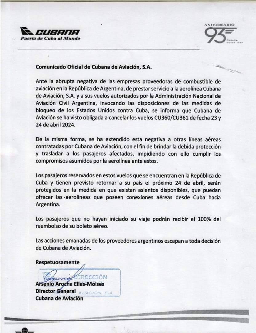 Entonces... existe o no el bloqueo financiero, económico y comercial?
Ahora es un invento??..
Es unas de las tantas pruebas, pero no los dejaremos avanzar!
#Cuba tiene una historia y una cultura 🇨🇺 que va defendida cueste lo que cueste..
#AbajoElBloqueo
#NoMasBloqueo