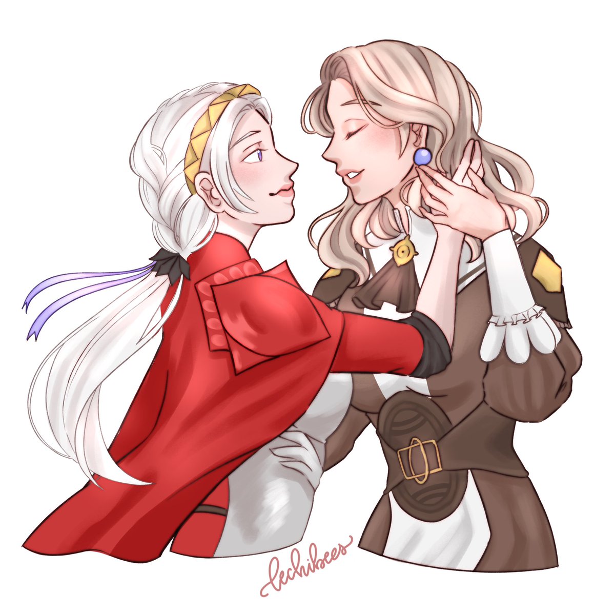 Sketch comm of Mercedes and Edelgard ❤️ #mercigard #fe3h Comms are still open 🎇