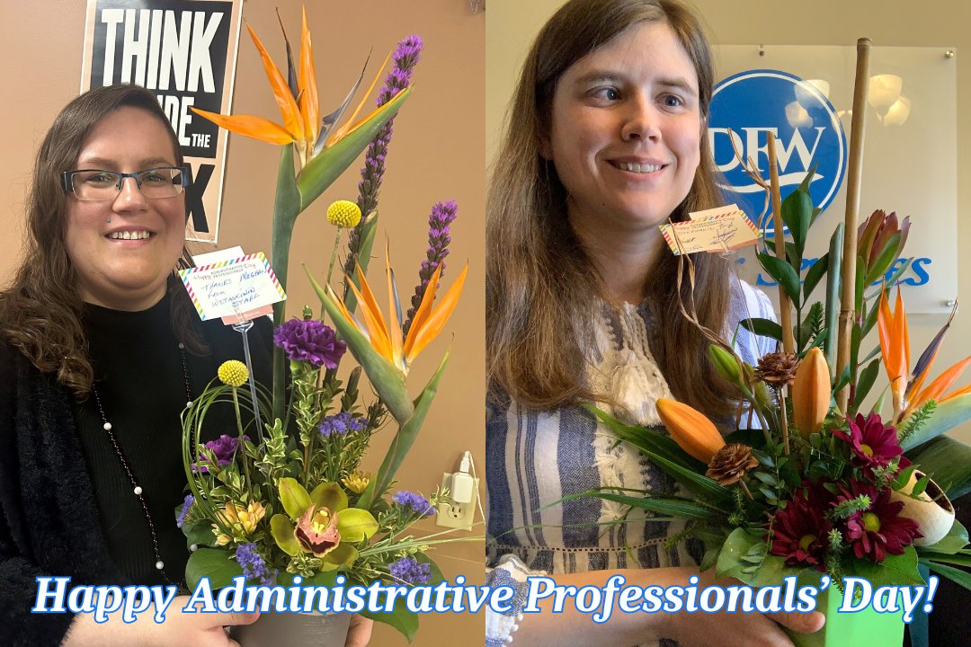 Happy #AdministrativeProfessionalsDay to our wonderful administrative assistants/receptionists in #Wetaskiwin and #Camrose offices!

#officestaff #staffappreciation #flowers #Admin #leduc
