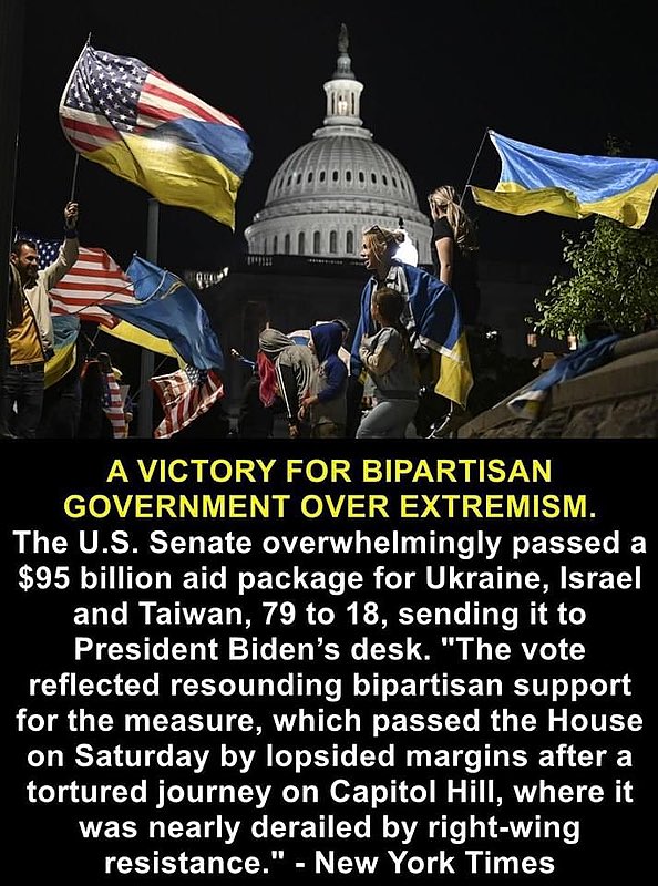 Even with MAGA Republicans distractions & derailments, Democrats found common bipartisan ground to finally pass aid for our allies in their fight to hold off Putin's invasion. #DefendDemocracyAidUkraine