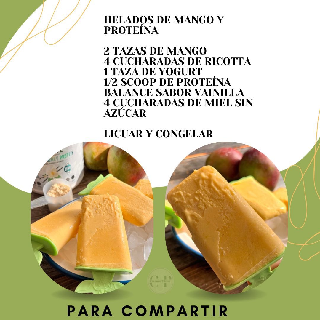 Les comparto esta súper receta de helados con proteína para estos calores! Espero les guste🙌🏻🙌🏻