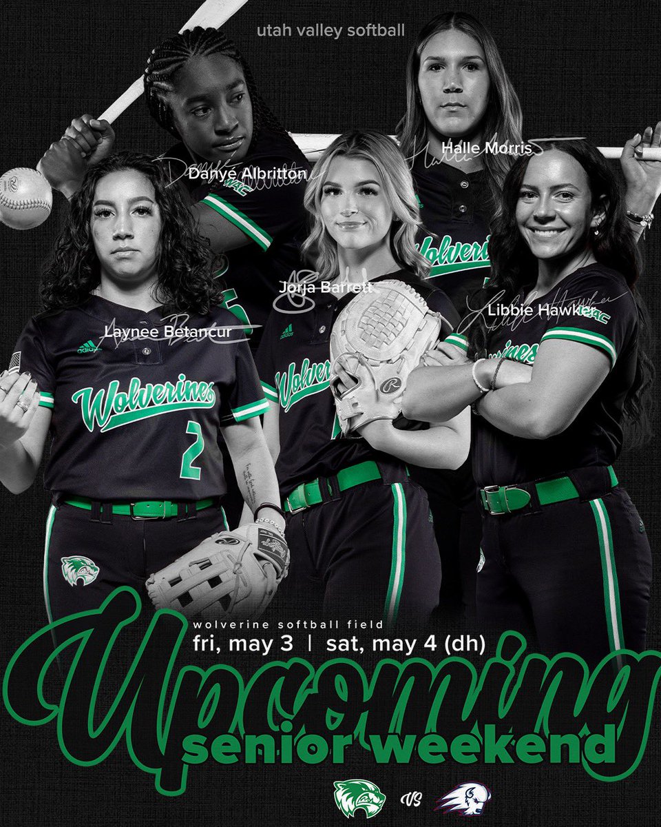Come celebrate our seniors with us next weekend! 
🆚 Utah Tech 
🗓️ 5/3
⏰ 10am 

🗓️ 5/4 (DH)
⏰ 12pm & 2:30pm

#GoUVU | #ValleyForged