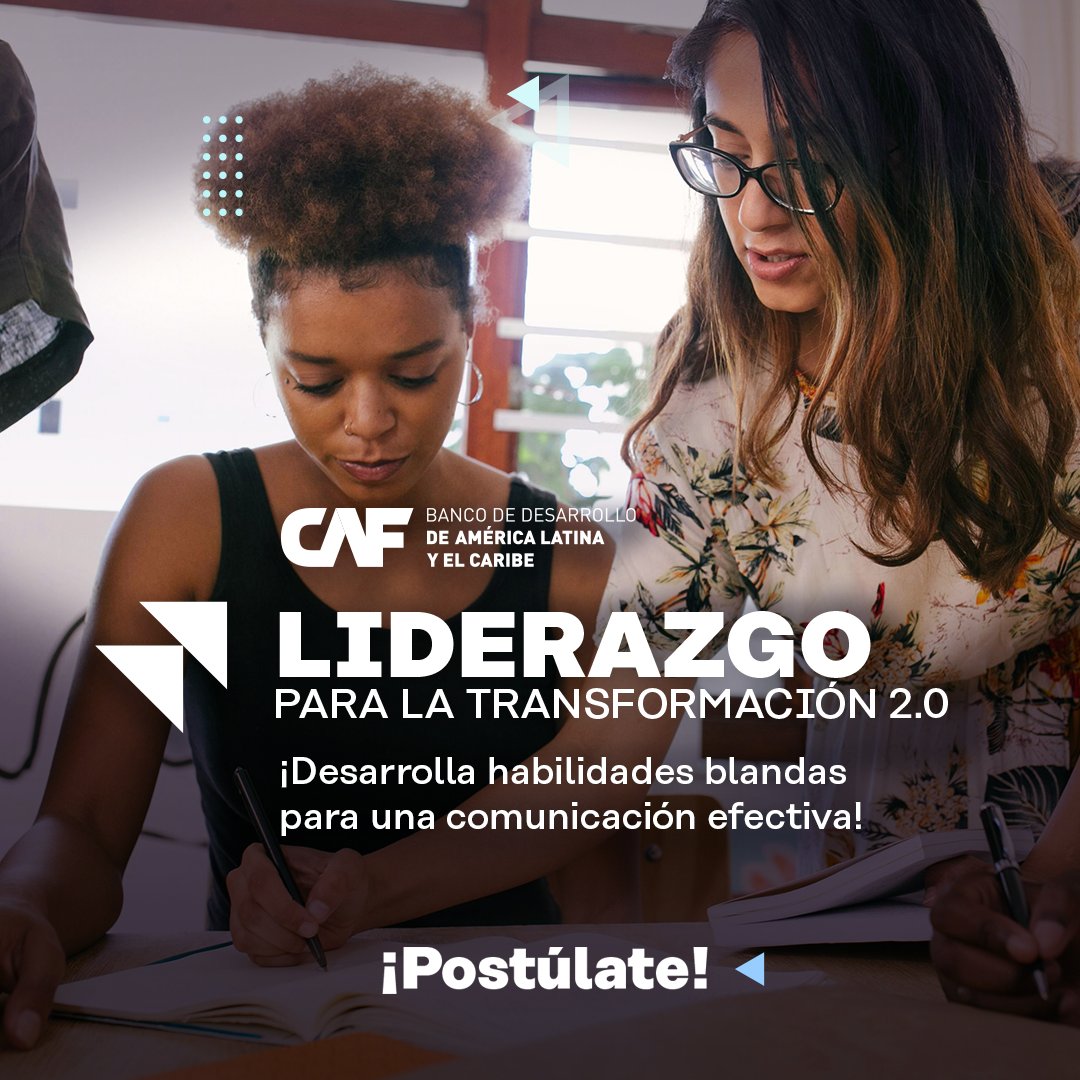 AgendaCAF's tweet photo. Con nuestro Programa de Liderazgo para la Transformación 2.0 desarrollamos habilidades blandas claves para el liderzgo y fortalecemos conocimientos técnicos en temas clave para avanzar en la Agenda 2030. Además, creamos redes regionales para fomentar el trabajo colaborativo. 🤝📈

#AprendeConCAF, postúlate y únete a los líderes que hoy transforman sus organizaciones y comunidades! 🚀

🔗https://t.co/EHcPhNpoYC