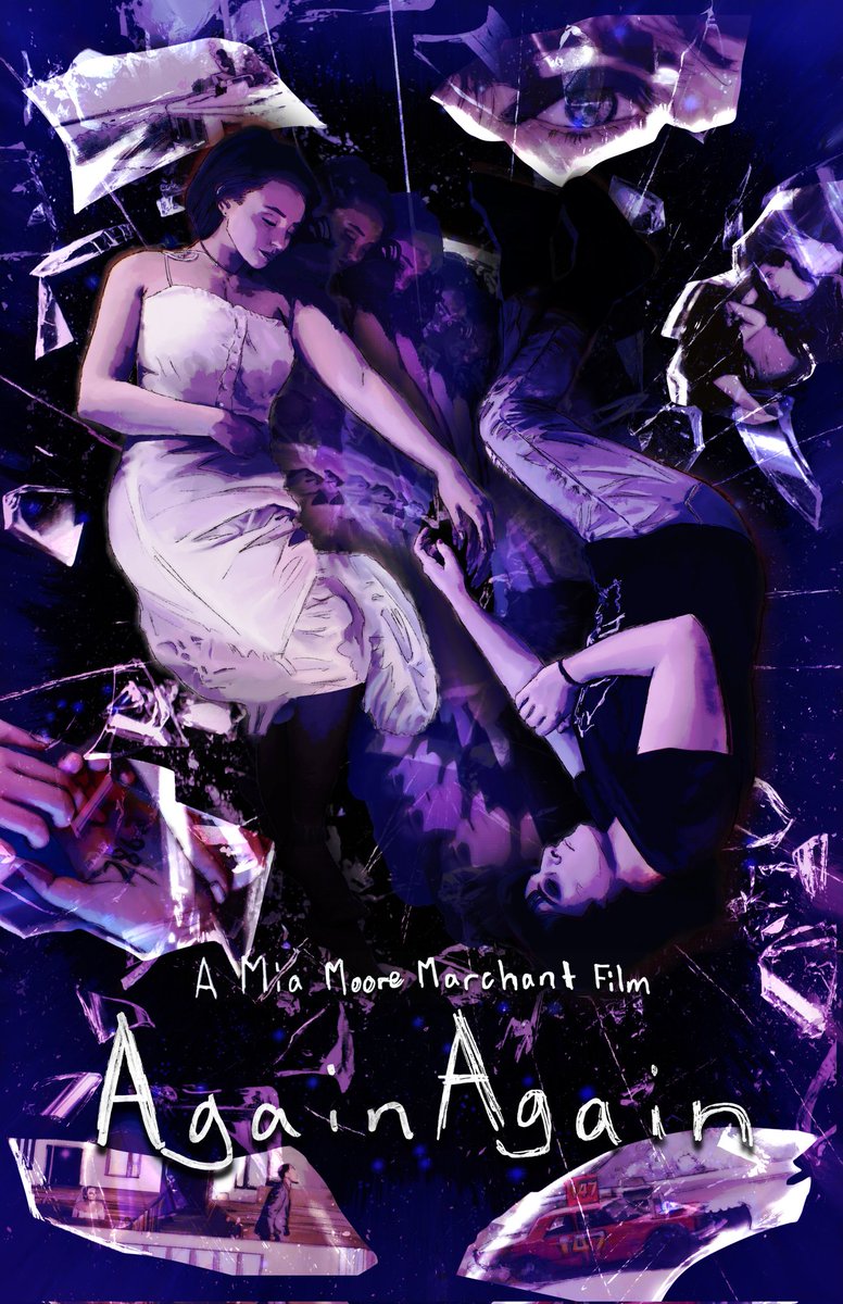 Happy Lesbian Visibility Week here's the poster for my upcoming lesbian sci-fi movie Again Again 💖🖤