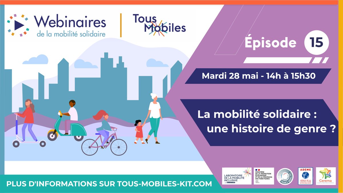 ❗❗[inscriptions ouvertes] Nouveau Webinaire Tous Mobiles Mardi 28 mai prochain à 14h : “Genre et mobilité solidaire” ❗❗

✅ Découvrez nos intervenants et inscrivez vous ici one.wisembly.com/genremobilite