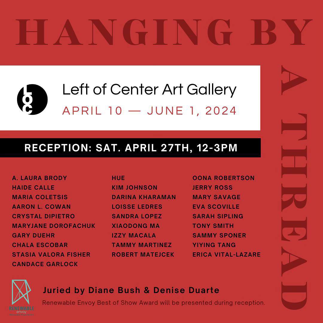 RenewableEnvoy's tweet photo. We are thrilled to present the Best of Show Award for "Haning By A Thread."
Our environment is hanging by a thread, and we need the arts and humanities to help us expand this energy transition for cleaner air, reduced energy costs, and healthier homes.
Let art lead the way.
Join us for the reception this Saturday, April 27th, from 12-3 pm at Left of Center Art Gallery