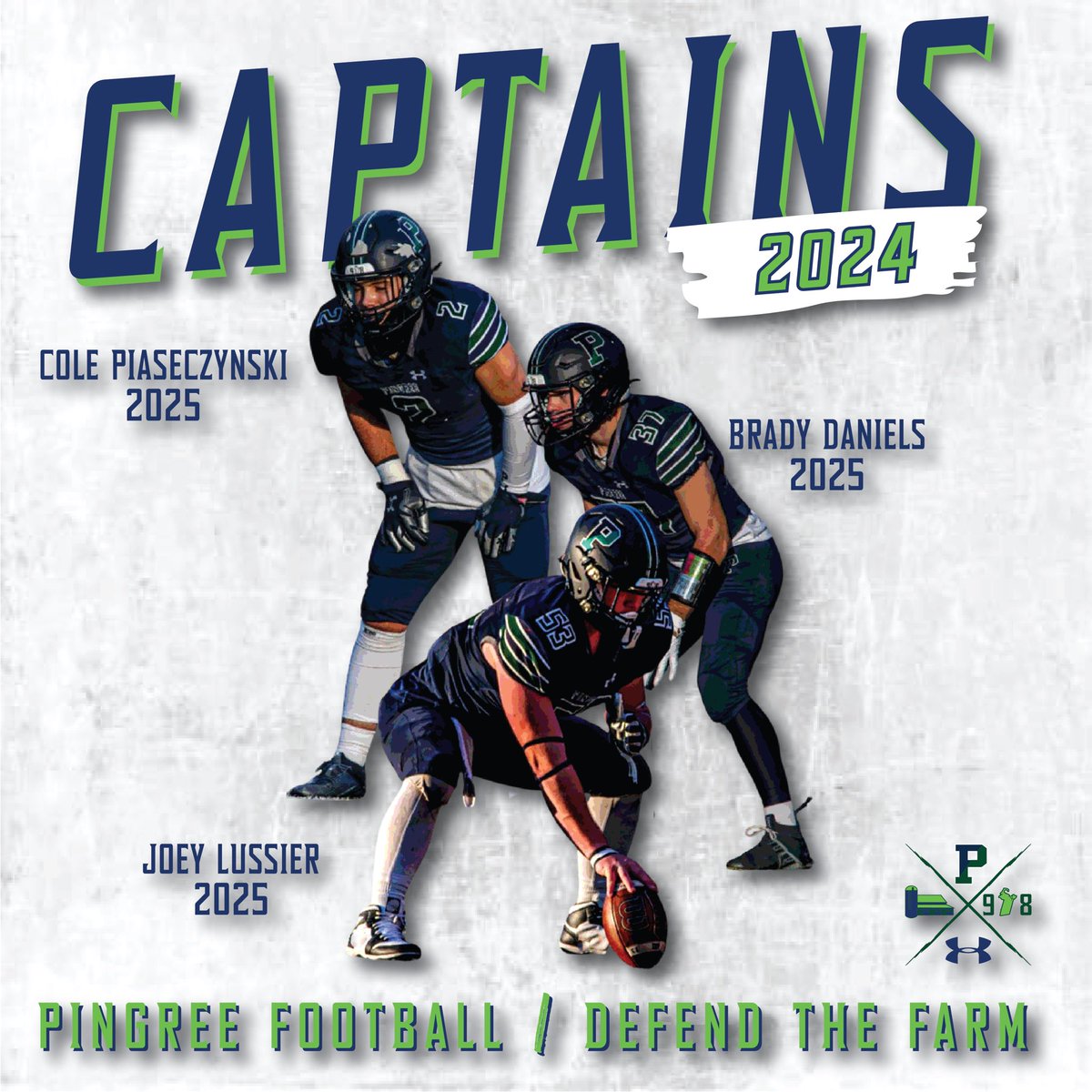 Your 2024 Pingree Football Captains. Congratulations men, you’ve earned it.
-
@JosephLussier53 | c/o ‘25 | OL/DL
@ColePazz2 | c/o ‘25 | WR/LB
@bradydaniels47 | c/o ‘25 | RB/LB
-
#DefendTheFarm//#FLYHIGH//#ComeToTheFarm//#evergreenfootball//#nepsacfootball