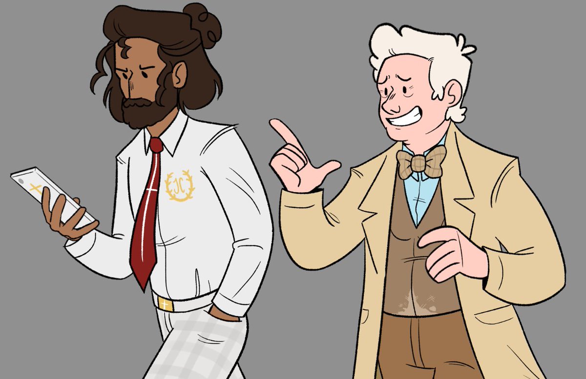 WIP of the beloveds!! Aziraphale still CAN'T catch a break!