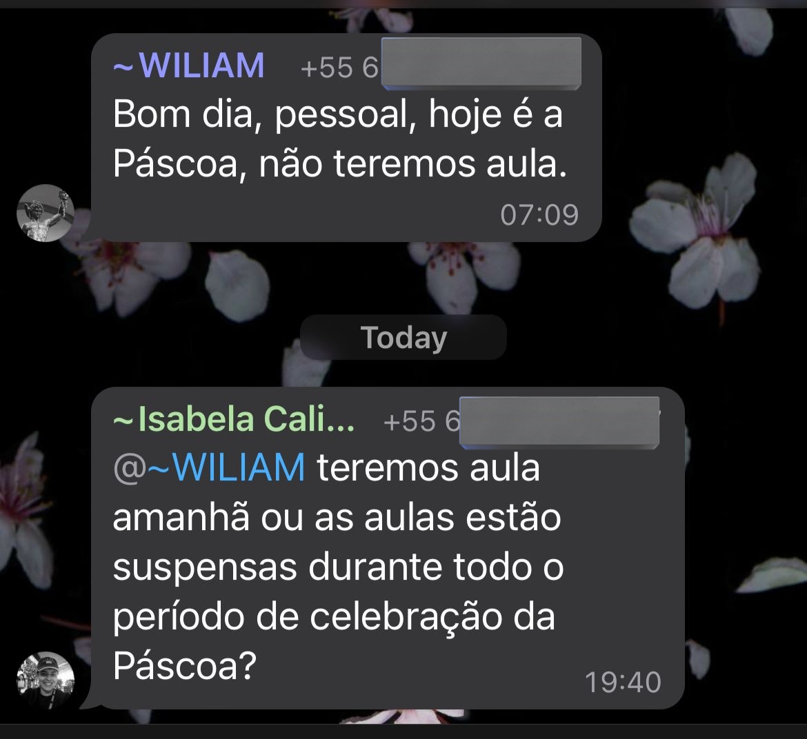 pqp to passando mal q o Professor de uma amiga minha cancelou a aula pq segundo ele estamos na Páscoa

E A TURMA ENTROU NA ONDA E CONTINUOU NA BRIZA DO CARA PQP TO ME MIJANDO KKKKKKKKKKKKKKKKKKKKKKK