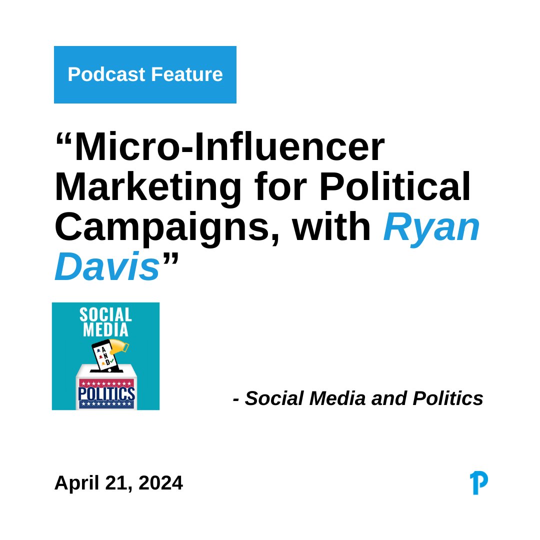 Check out this week’s episode of @SMandPPodcast, hosted by @michaelbossetta, where our co-founder @RyanNewYork discusses the benefits and powerful impact microinfluencers can have on political campaigns: socialmediaandpolitics.simplecast.com/episodes/micro…