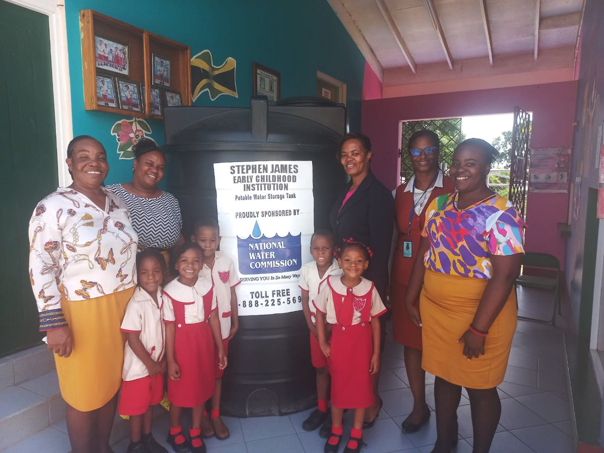 NWCjam's tweet photo. Tank Donations: The National Water Commission continued its tank donation drive with the recent handing over of 650-gallon water tanks to the Salt Marsh Primary School and Stephen James Early Childhood Institution in Trelawny. #TanksForSchools #WaterWatchWednesday https://t.co/NhGd87O5EY