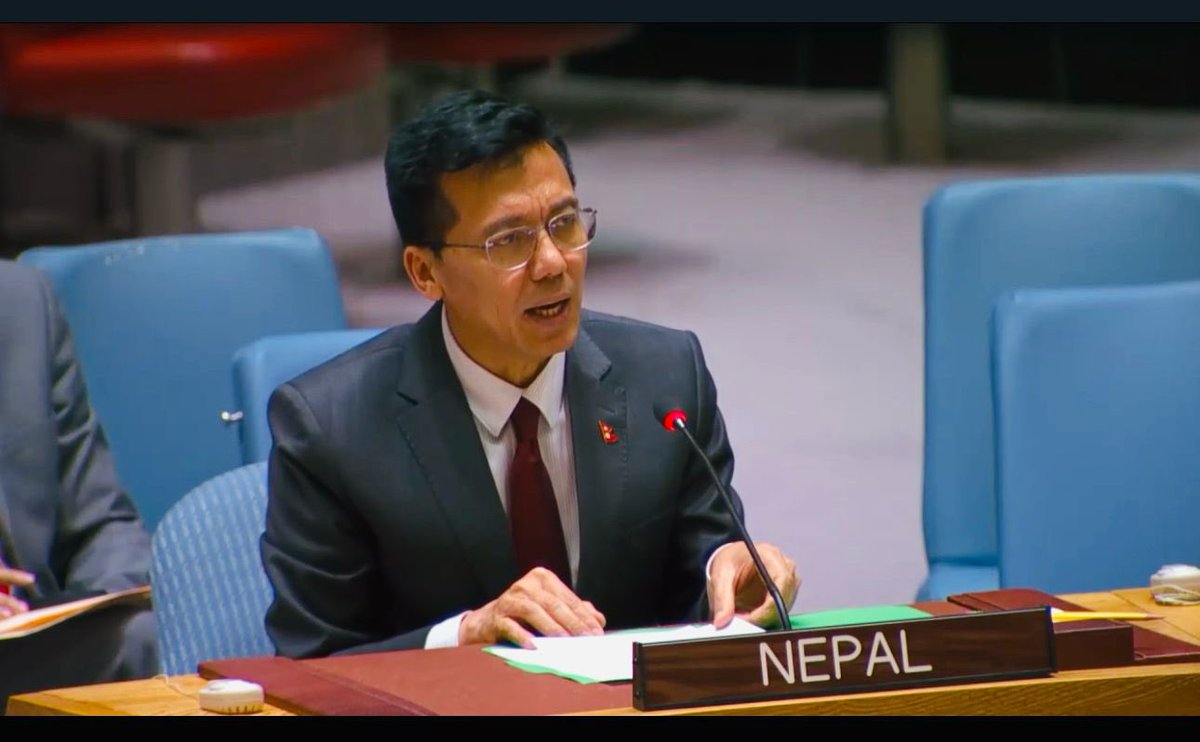 Speaking at #UNSecurityCouncil Open Debate on Women, Peace & Security, Amb @LokThapa2071 reiterated Nepal’s commitment to WPS agenda & underlined importance of strong political will, unwavering commitment & sustained intl. cooperation to prevent conflict-related sexual violence.