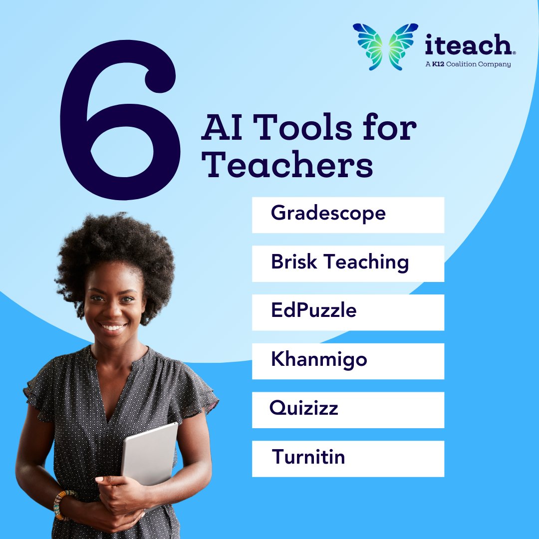 Read our latest blog to learn how you can use AI to make everything from grading handwritten assignments to creating interactive video lessons easier and more effective. iteach.net/blog/ai-tools-… Do you use AI in the classroom? #AI #AITools #AIClassroom #Education #Teacher