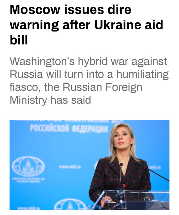The war pkg = terrorism funding ~FM Maria Zakharova [Funding] of 'military assistance' to Ukraine/Israel/Taiwan fans the [shit-storm] currently. Those that approved that money will go to hell... #GodHelpUs