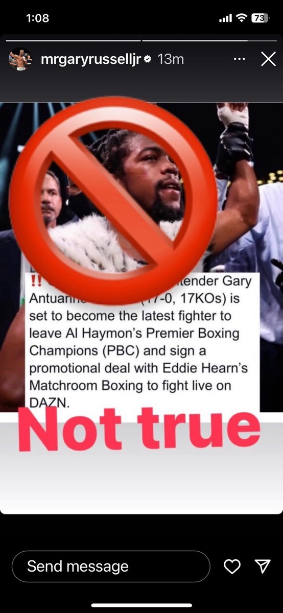 Garry Russel Jr shuts down the rumors that his younger brother Gary Antuanne Russell signed to Matchroom. 🚫

#Boxing