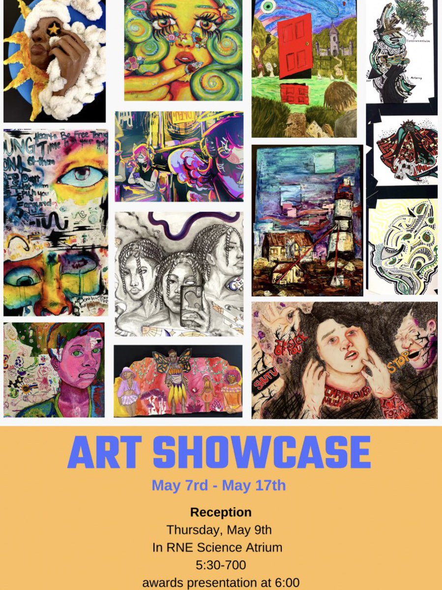 📣📣📣 Don't miss the PCA Visual Arts Showcase! May 7th- May 17th, Reception & Awards on May 9th in RNE's Science Atrium! #VisualArts #PCA @RNECavaliers @Cavplex @MaryCat13559196 @RichlandTwo @Richland2A @R2Magnets @RichlandTwo