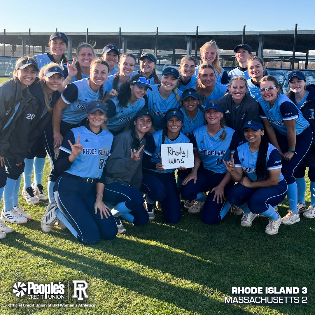 Rams get game one‼️🤘 @RhodySoftball #GoRhody