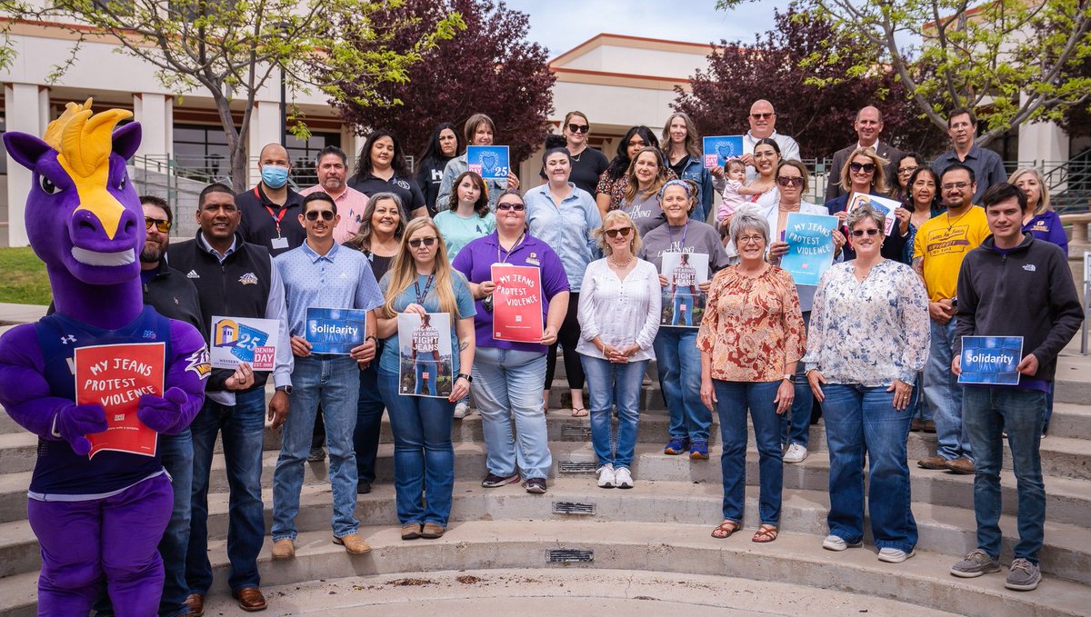 During Sexual Violence Awareness Month, The #WNMU community stands in solidarity with sexual assault survivors on Denim Day. Together, the Mustang community raises awareness and promotes education and advocates for prevention and support. #DenimDay #EndSexualViolence 👖
