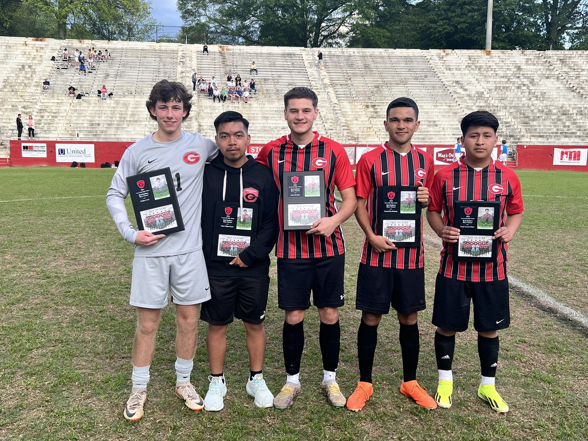 Greenville Boys Soccer seniors were recognized before the game tonight. Appreciate their leadership. Congratulations & Go Raiders!