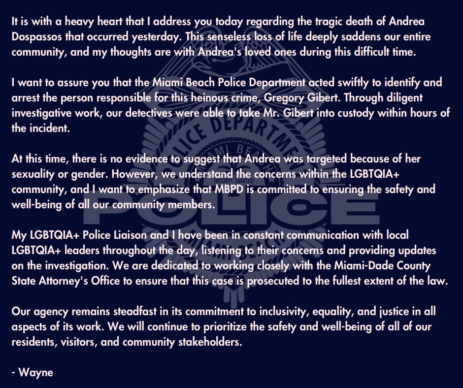 A message from Chief Wayne Jones: