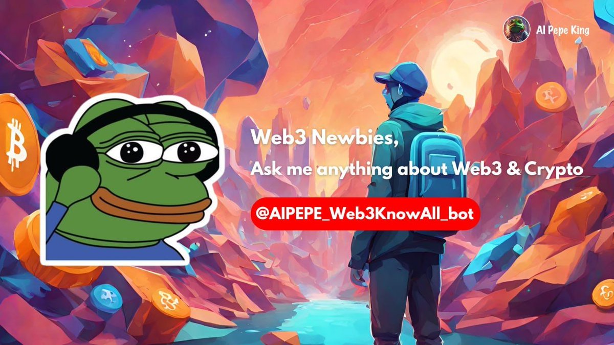 🥳#AIPEPE fellows,

🔥The next showcase of #AIPEPE_AIBOT will be a Web3 Know-All bot!

🧐Web3 Newbies can solve most of their questions via talking with #AIPEPE_AIBOT and learn of $AIPEPE as their first Web3 project.

👇Comment where you learn Web3 knowledges, good ones will get