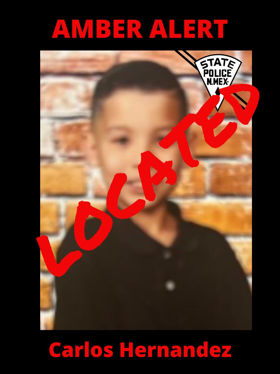 Update: Cancel AMBER ALERT – Albuquerque, NM – Carlos Hernandez Albuquerque, NM - Carlos Hernandez has been located and is safe, the details of which are actively being investigated. More will be released when available. See More........>rb.gy/o5gxpg @NCMEC