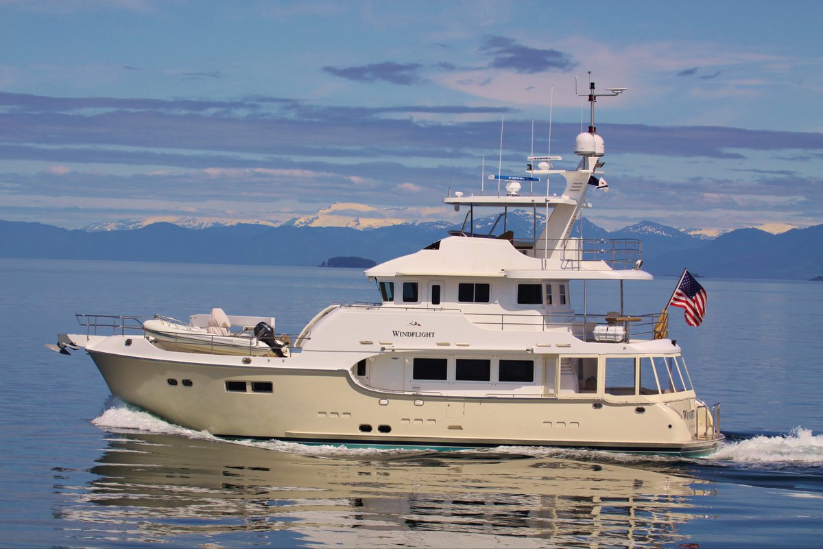 DonKohlmann's tweet photo. Nordhavn 68 Windflight underway in Alaska.  She is beautiful inside and out. https://t.co/WhKRkriqeT