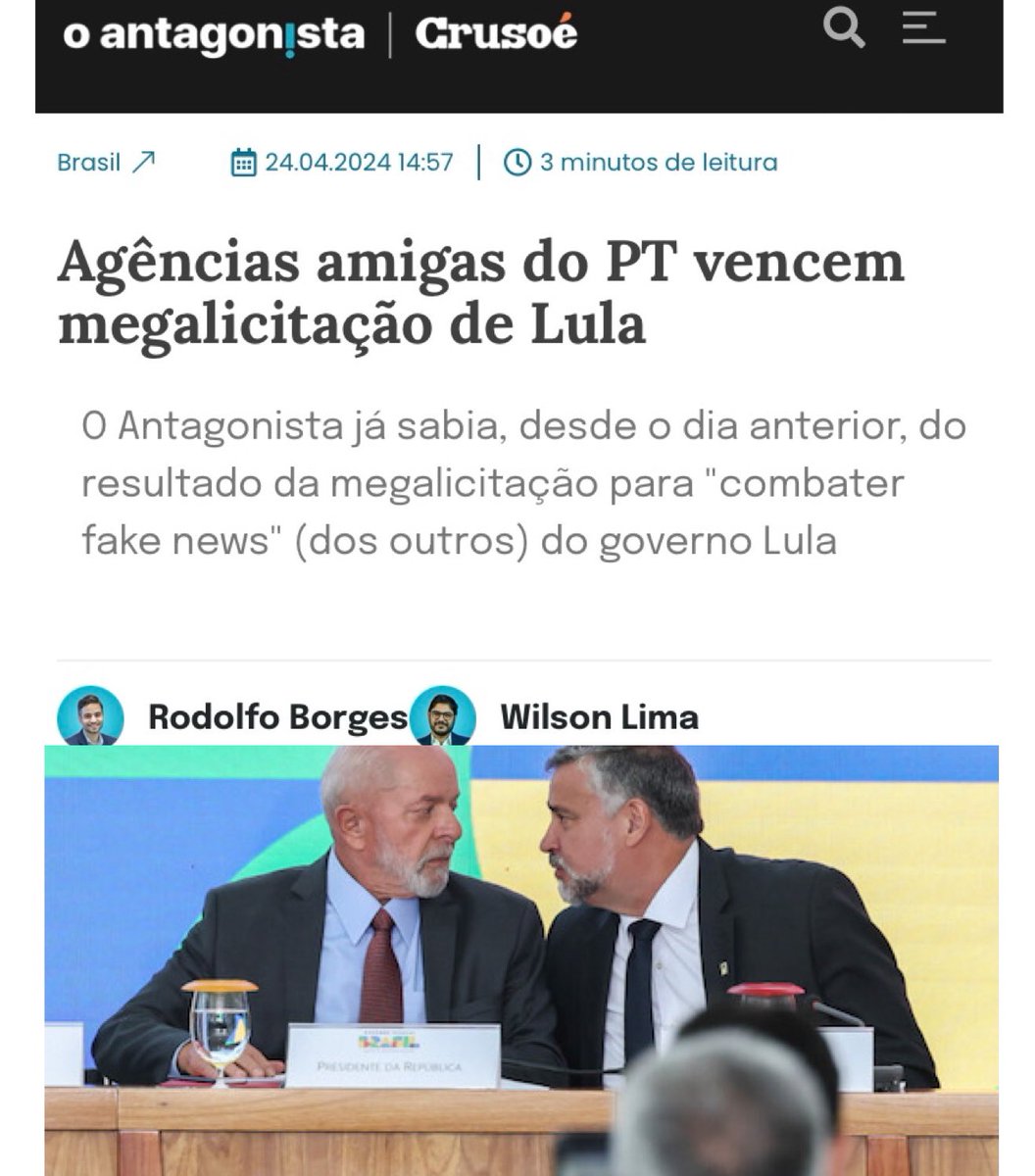 Pode isso produção?🤔 Jogo de cartas marcadas… oantagonista.com.br/brasil/agencia…