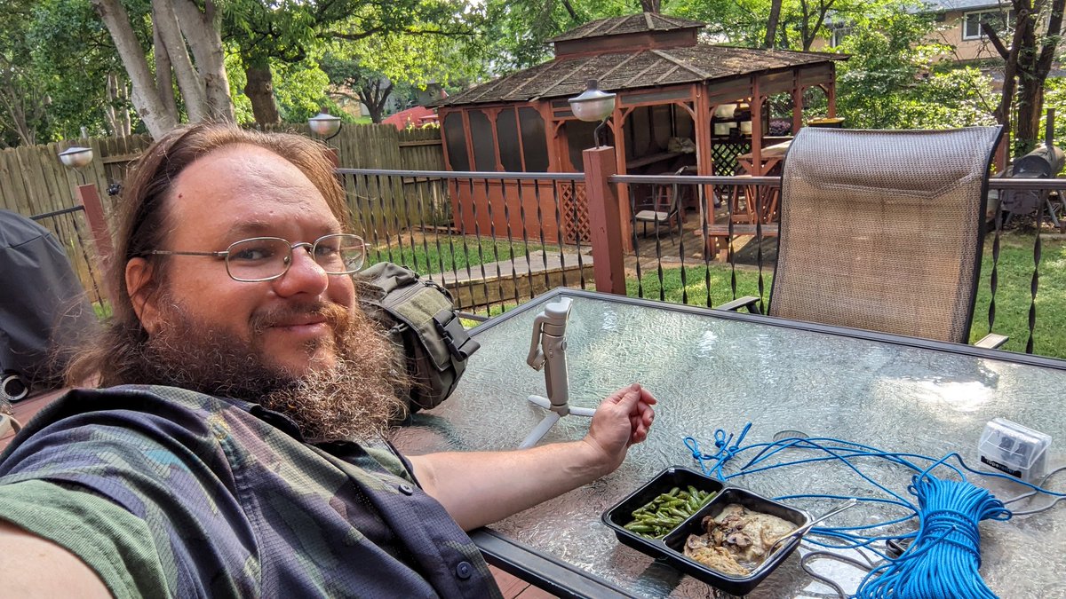 Shooting some video on my backyard today for the next review. And it's such a beautiful evening, I thought why not. What have dinner back here.