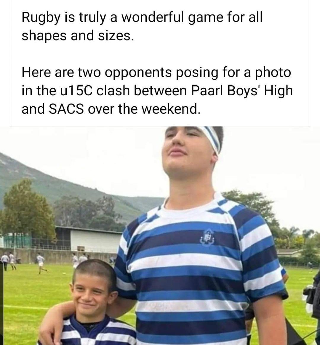 Rugby is no longer a sport for all. This size difference is allowed and celebrated. Rugby is no longer inclusive Rugby is no longer for all shapes and sizes. Please stop stating this when u have banned trans women and put assessments in for trans men Rugby WAS a sport for all